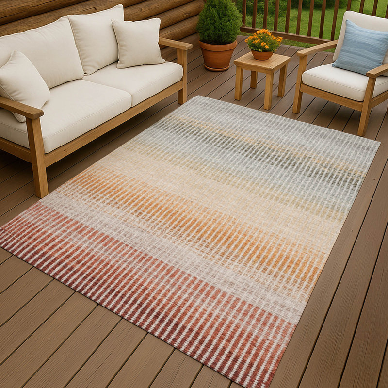 Tapis intérieur / extérieur lavable à la machine Chantille ACN2313, Rectangulaire 8 pi x 10 pi
