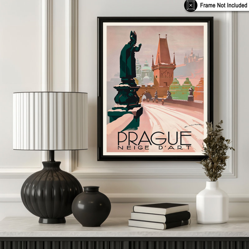 Prague, Sans cadre, Affiche, H 11 po x l 14 po