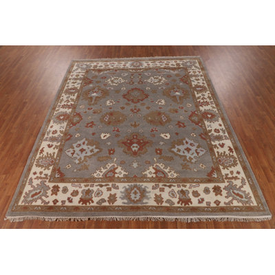 Gray Wool Handmade Oushak Indian Area Rug 8x10