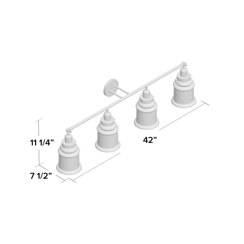 Galaviz 4 - Light Dimmable Vanity Light, Clear, Polished Nickel, Bulb Not Included