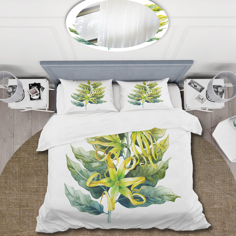 Ylang Flower - Ensemble de housse de couette traditionnel - Microfibre de polyester
