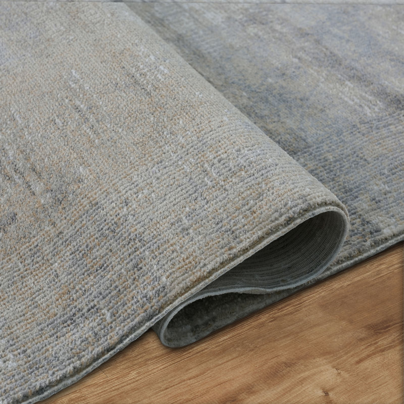 Brook Gray & Beige Abstract High-Low Modern Rug, Gray/Beige, 10'0" x 14'0"