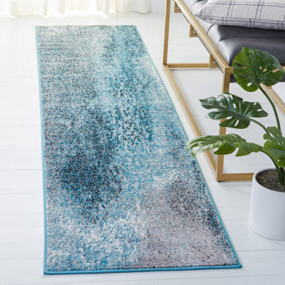 Mclawhorn Abstract Silver / Blue Power Loomed Area Rug
