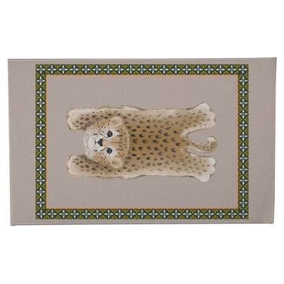 Tapis de toilette rectangulaire absorbant et antidérapant Lil Lying Léopard