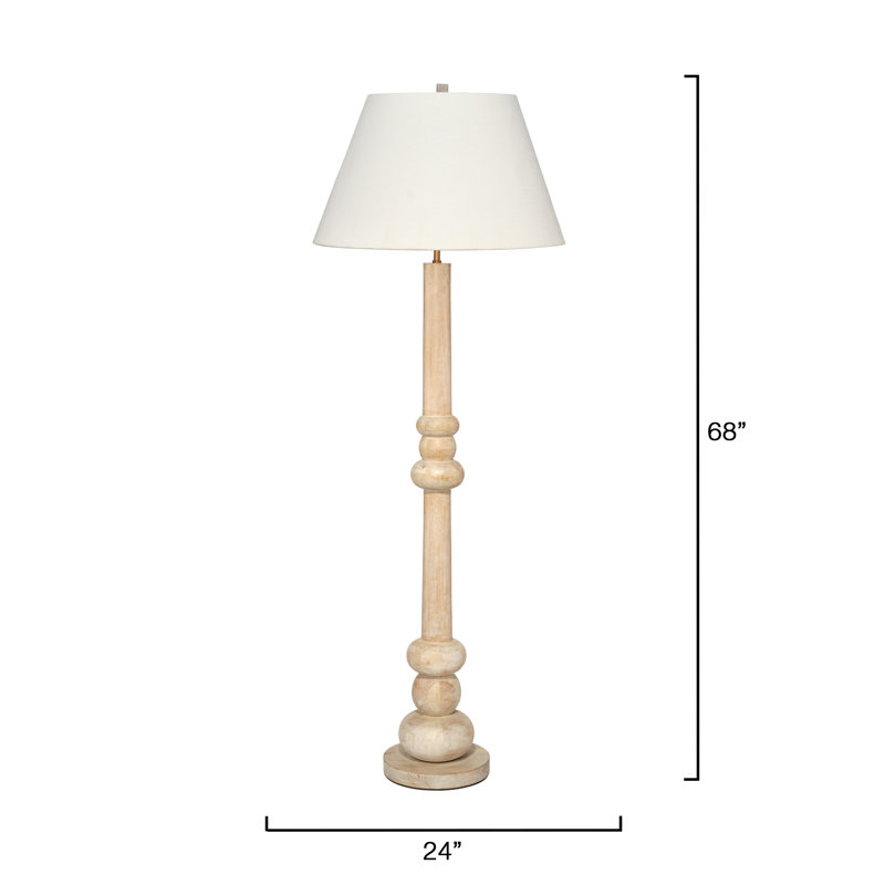 Augustine Wood Floor Lamp, White Washed