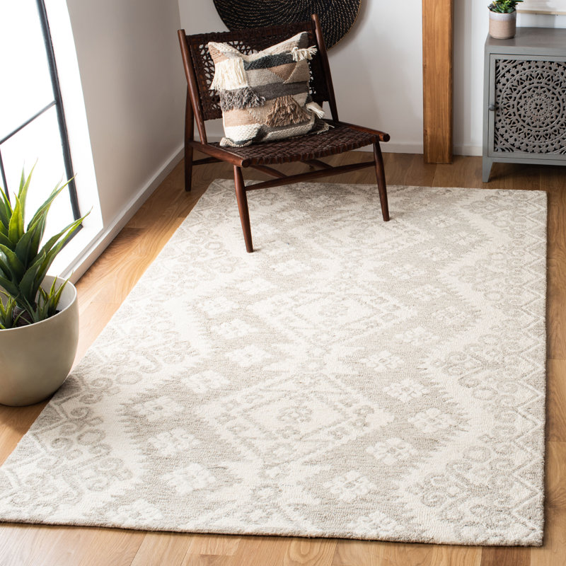 Selvidge Hand Tufted Indian Wool Southwestern Rug, Rectangle 8' x 10'