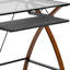 Bureau d'ordinateur en verre trempé avec plateau à clavier coulissant Jude-1810930512