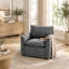 Fauteuil pivotant à 360 degrés, fauteuil club rembourré en tissu chenille gris, pour salon et chambre