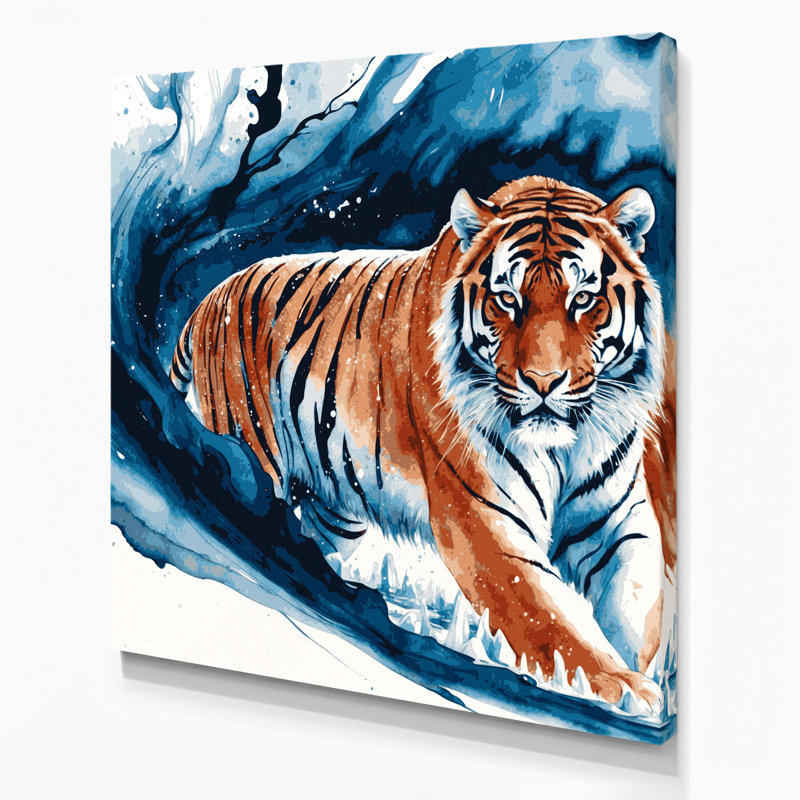 «Big Cats», toile de tigre gris de Sibérie, H 12 po x l 12 po