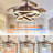 Heighton 36'' Modern DIY Shape Reversible Ceiling Fan with LED Lights and Remote, Dimmable Ceiling Fan-1907148659