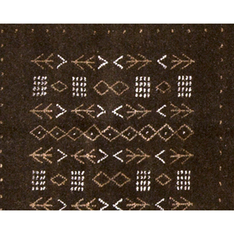 Hand Knotted Wool Area Rug in Brown