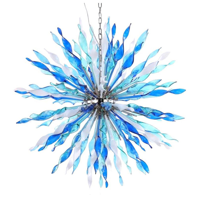 Apollo Iris Kamiyla Sputnik Sphere Chandelier, Chrome, Purple, 18” Wide x 18” Height