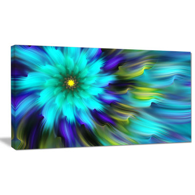 « massive blue blue fractal fleur », impression sur toile tendue