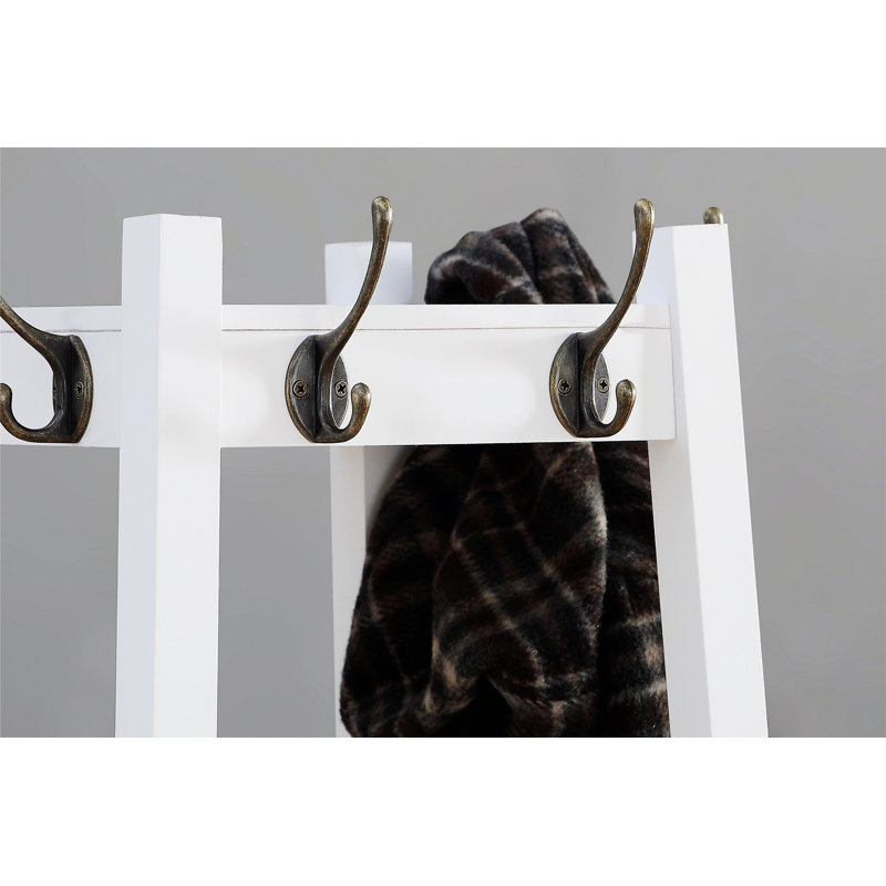 Coat Rack with 3-Tier Storage Shelves