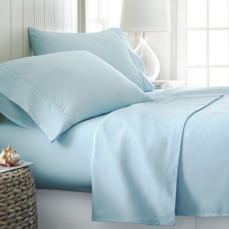 Aqua Twin XL Deep Pocket Microfiber Sheet Set