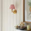Burley Rechargeable LED Rechargeable and Ripple 16cm coral pink shade Wall Sconce-107103214