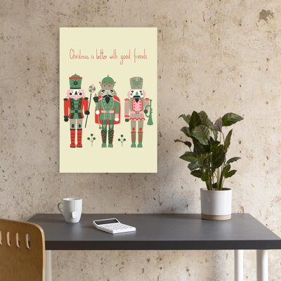 Christmas Nutcracker Friends Classic Retro Vintage Winter Wall Art Print 1 Piece Wrapped Canvas Wall Art