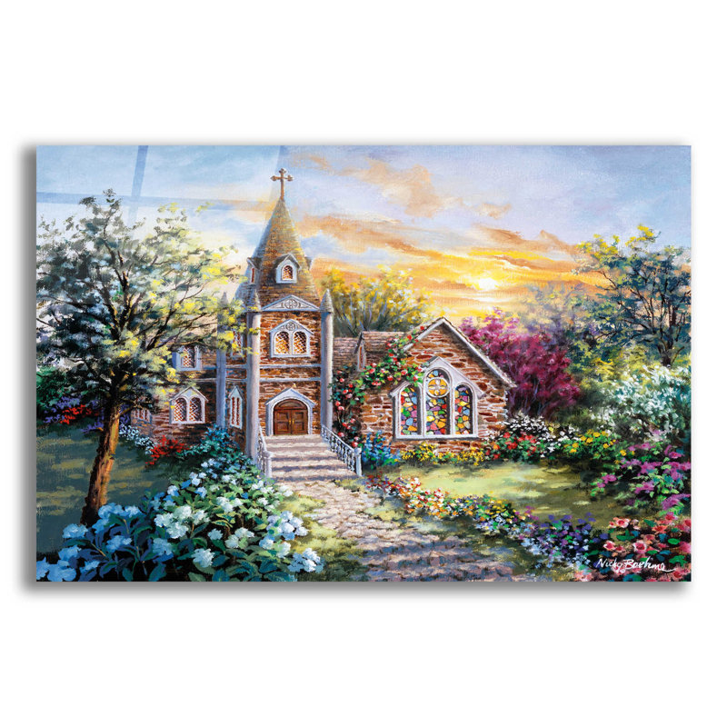 Pray For Happiness par Nicky Boehme - peinture sans cadre, H 16 po x l 24 po x P 0,2 po