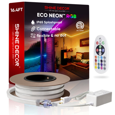 Shine Decor 16.4ft 120V LED RGB Neon Rope Lights