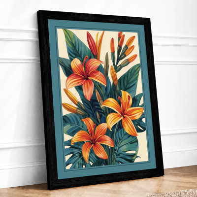 Lilies in Bloom Botanical - Framed Print
