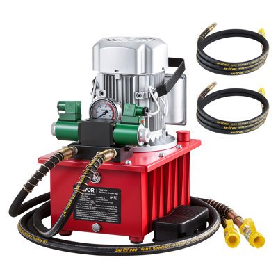 Pompe électrique à commande électrique, 750 W 10 000 PSI, bloc d'alimentation de pompe hydraulique à double effet 120 V, électrovanne avec interrupteur à pédale, 2,1 gallons / 8 L, pour poinçonnage, cintrage, cylindres à double effet