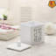 Miroir Janette, porte-coton-tige blanc avec couvercle