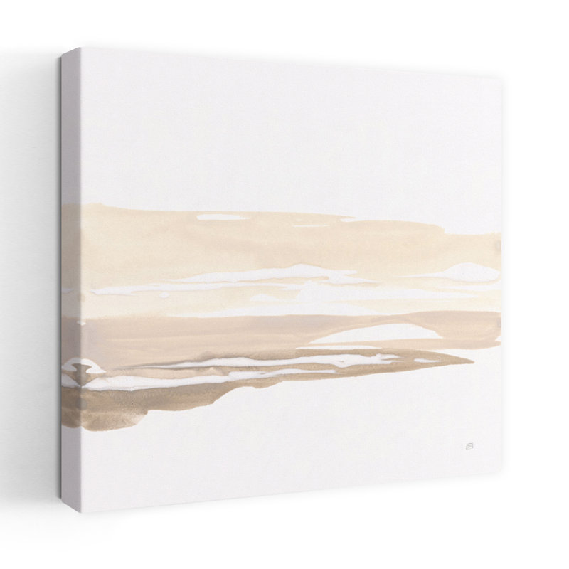 «Neutral Horizon IV», art contemporain abstrait sur la plage, H 24 po x l 24 po