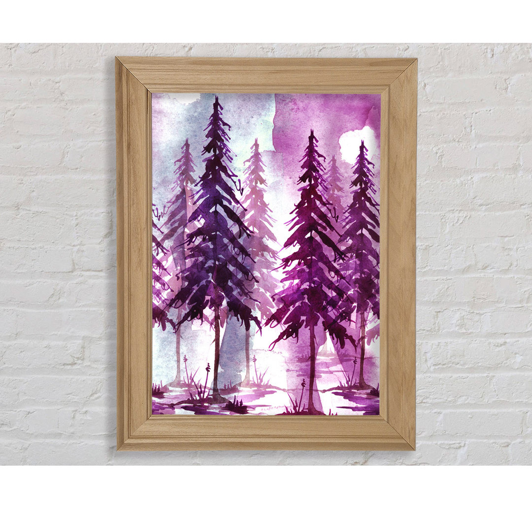 Purple Tree Line - Einzelner Bilderrahmen Kunstdrucke