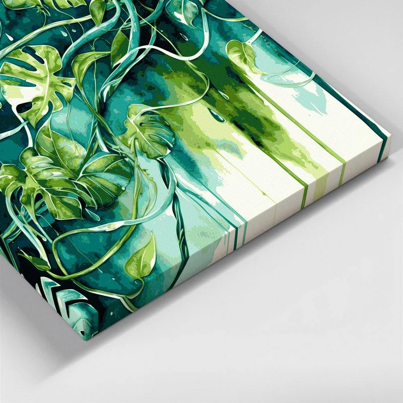 Art mural sur toile vert hawaïen, H 20 po x l 24 po