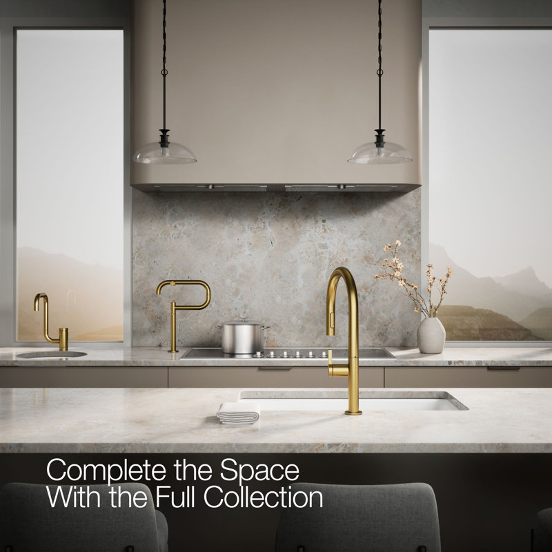 Components® Deck-Mount Pot Filler, Brushed Brass