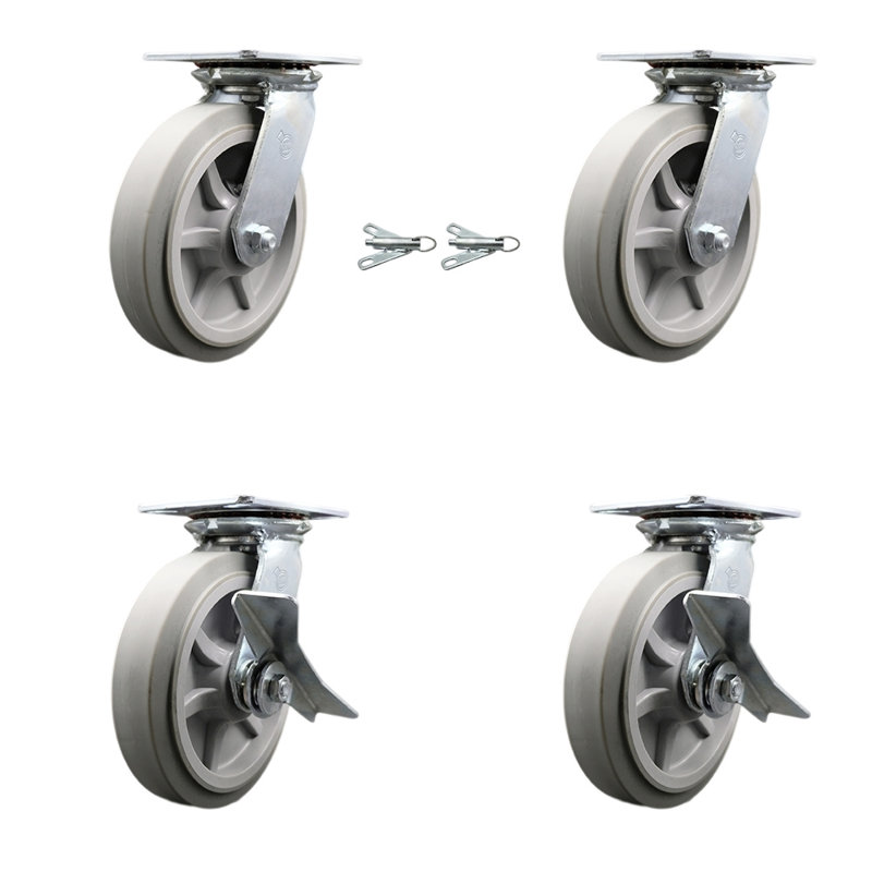 4-Piece Thermoplastic Rubber Caster Set