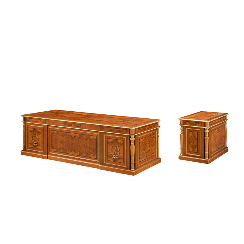 Infinity 82.7" Solid Wood Desk Set