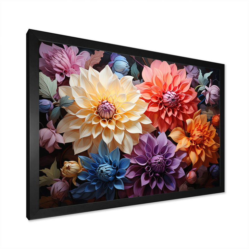 Dahlia Dreams II sur impression sur toile, H 24 po x l 32 po x P 1 po, Cadre simple noir