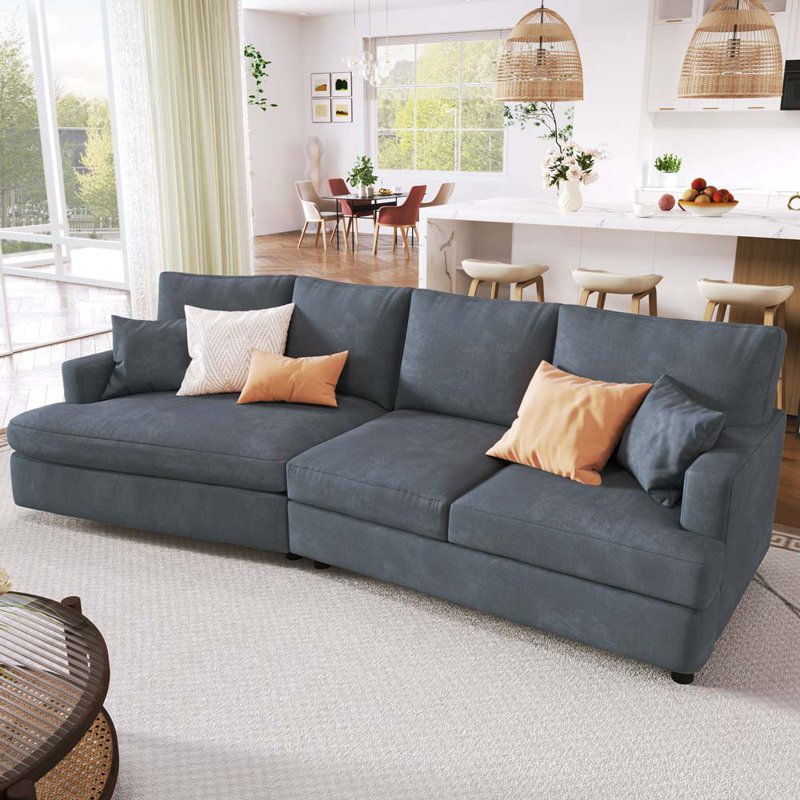 Canapé modulaire 2 pièces Nicholeta, Grey 100% Polyester, Symétrique