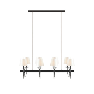 Lustre traditionnel 8 lumières avec abat-jour tambour
