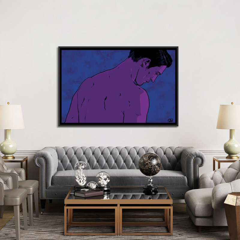 «Man», impression sur toile tendue, H 40 po x l 60 po x P 1,5 po, Toile avec cadre noir, Pas de tapis