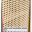 Armoire de rangement autoportante en bois et en rotin pour chaussures