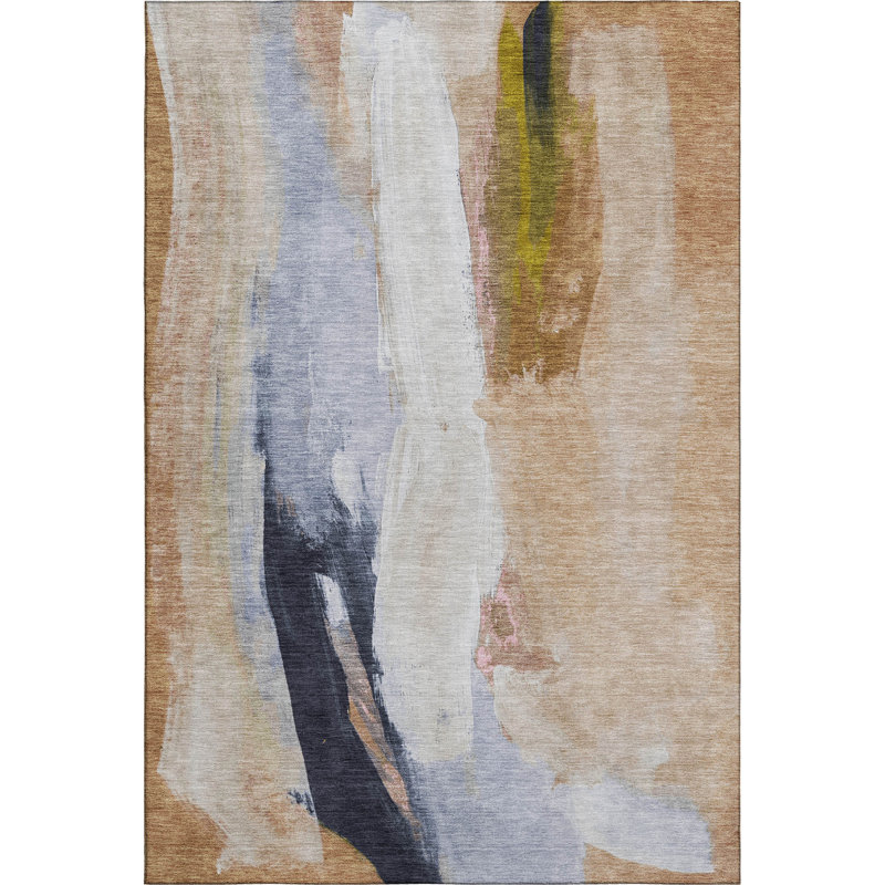 Premium Machine Washable Mouton AMF1987 Abstract Rug, Rectangle 10' x 14'