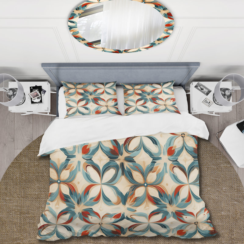 Ensemble de housse de couette Ramsati, Housse de couette pour très grand lit et 2 très, Formes géométriques 1