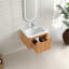 Armoire de salle de bain flottante murale 24 po pré-assemblée à bord arrondi avec lavabo en céramique naturel