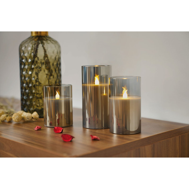 Unscented Flameless Candle with Glass Holder