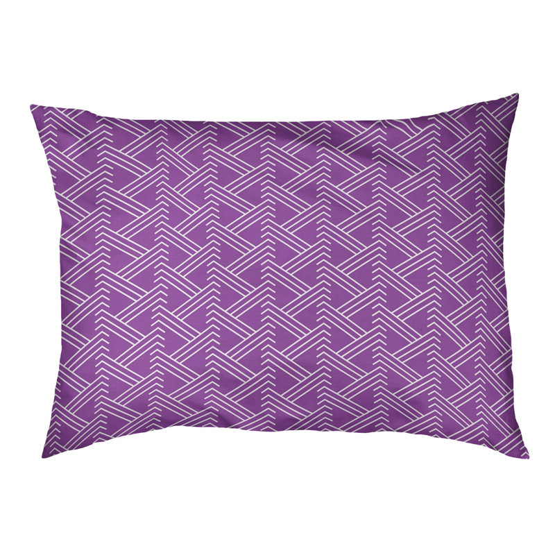 Coussin pour chien en extérieur à motif zig zag Chen, Moyen (l 40 po x P 6,5 po x H 30 po), Violet clair