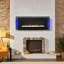 Foyer électrique 48 po à façade incurvée murale avec télécommande en noir, flamme multicolore et lit de braise, 1400 W / 5000 BTU