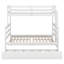 Lit simple superposé au-dessus de grand lit simple avec lit gigogne et échelle intégrée, lit superposé en bois avec garde-corps, peut être séparé en 3 lits-1128713643