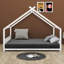 Tomita Full Size Metal House Bed-1343211928-1351518705