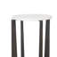 Dery Accent Table, 12 Inch Round White Marble Top, Brass Bronze Legs