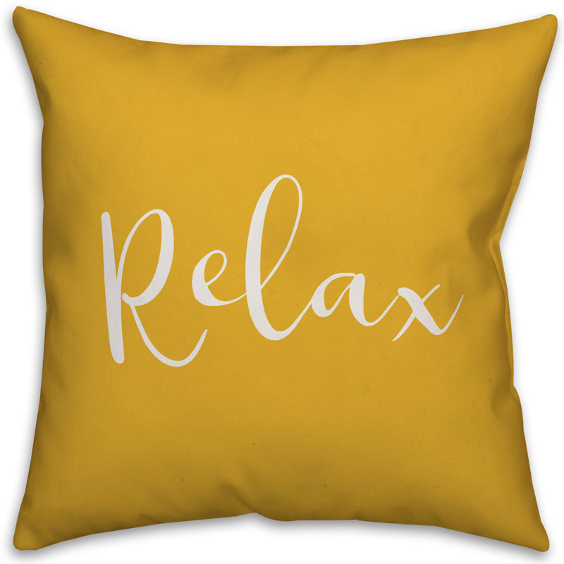  Coussin intérieur / extérieur Relax Bold, H 16 po x l 16 po, Jaune