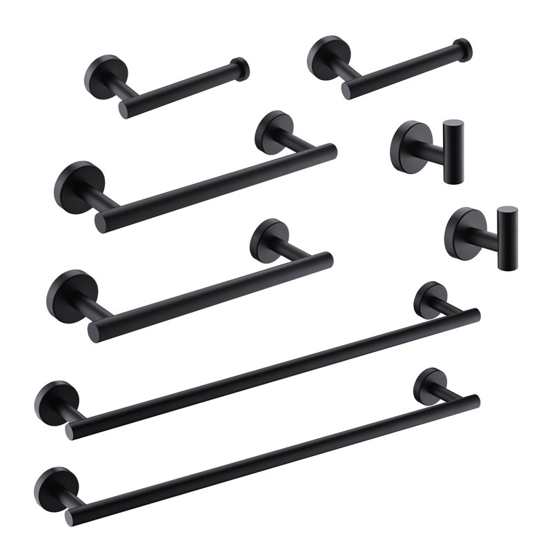Ensemble de 8 accessoires de salle de bain, barre porte-serviettes murale en acier inoxydable brossé doré, Brushed Gold