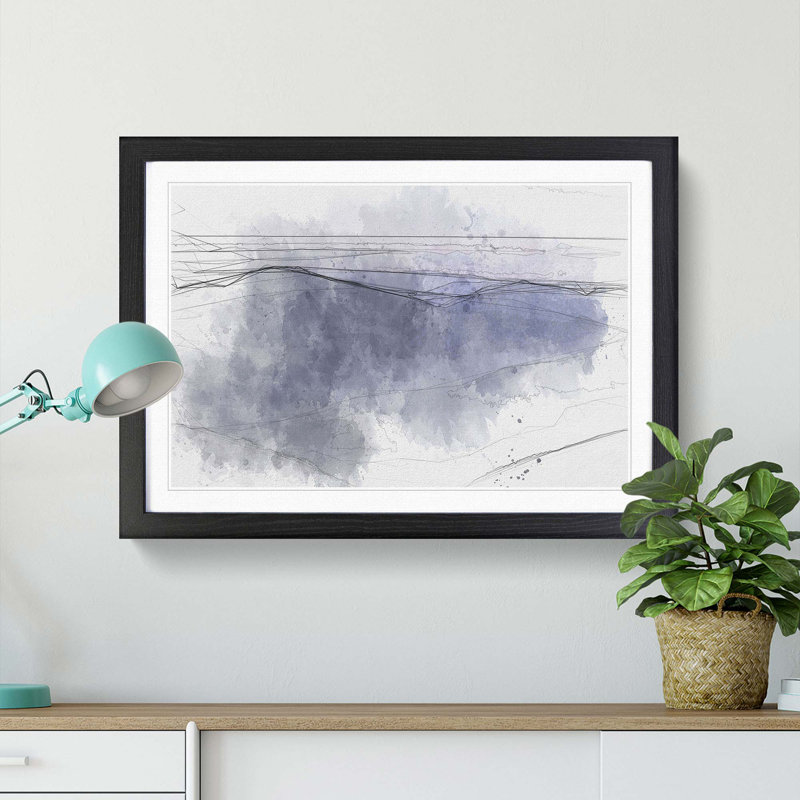 The Mountains of Nepal at Dusk in Abstract - Picture Frame Graphic Art Print, Black Framed, 62cm H x 87cm W x 2cm D