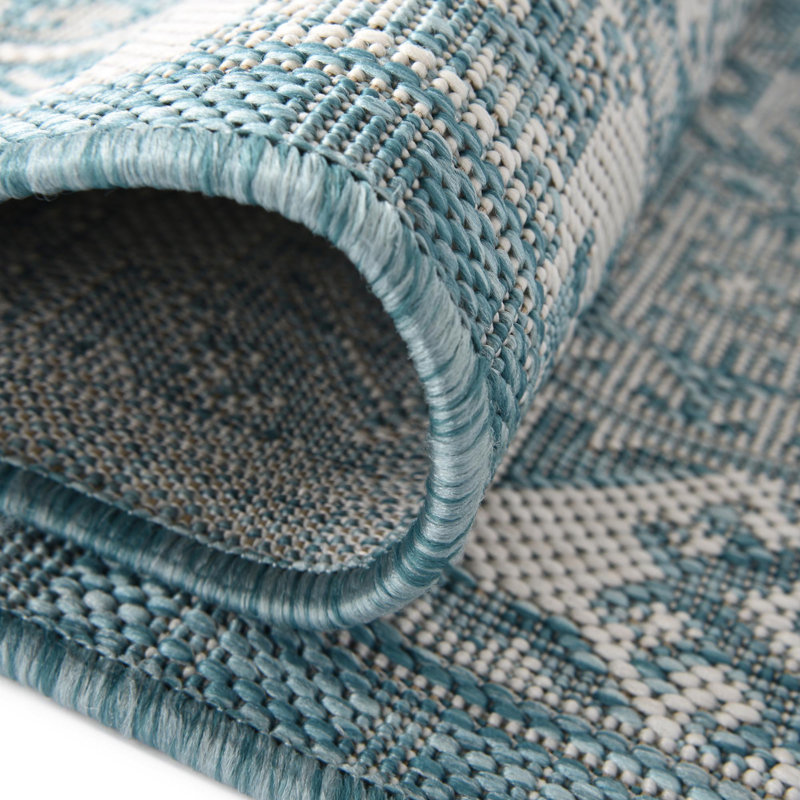 Outdoor Chand Area Rug Blue Color, Runner 2' x 6'